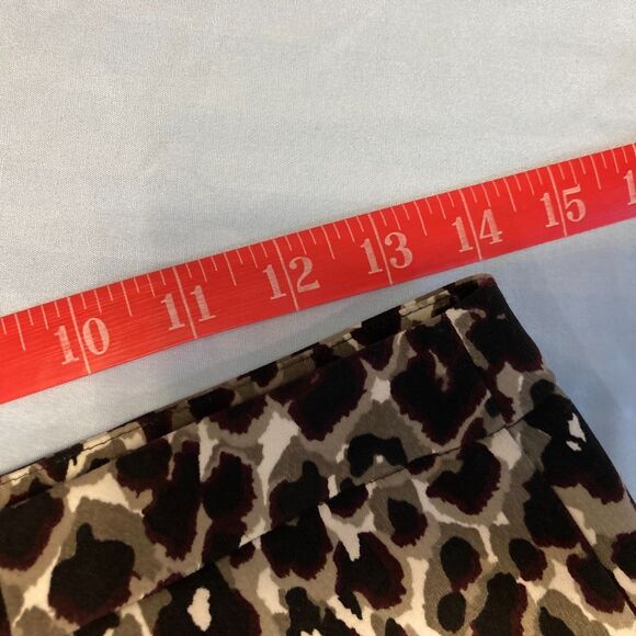 Ann Taylor Leopard Cheetah Animal Print Lined Skirt Pencil Mini Office Petite 0P - Picture 9 of 9